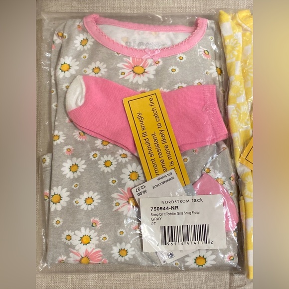 (2) SLEEP ON IT Floral Print & Check 3-Piece Pajama & Sock Set Toddler Girls - Picture 14 of 16